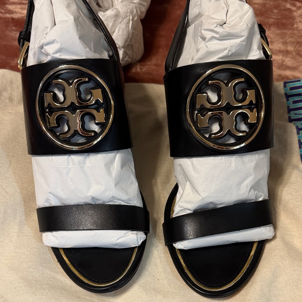 Tory Burch Black Wedges